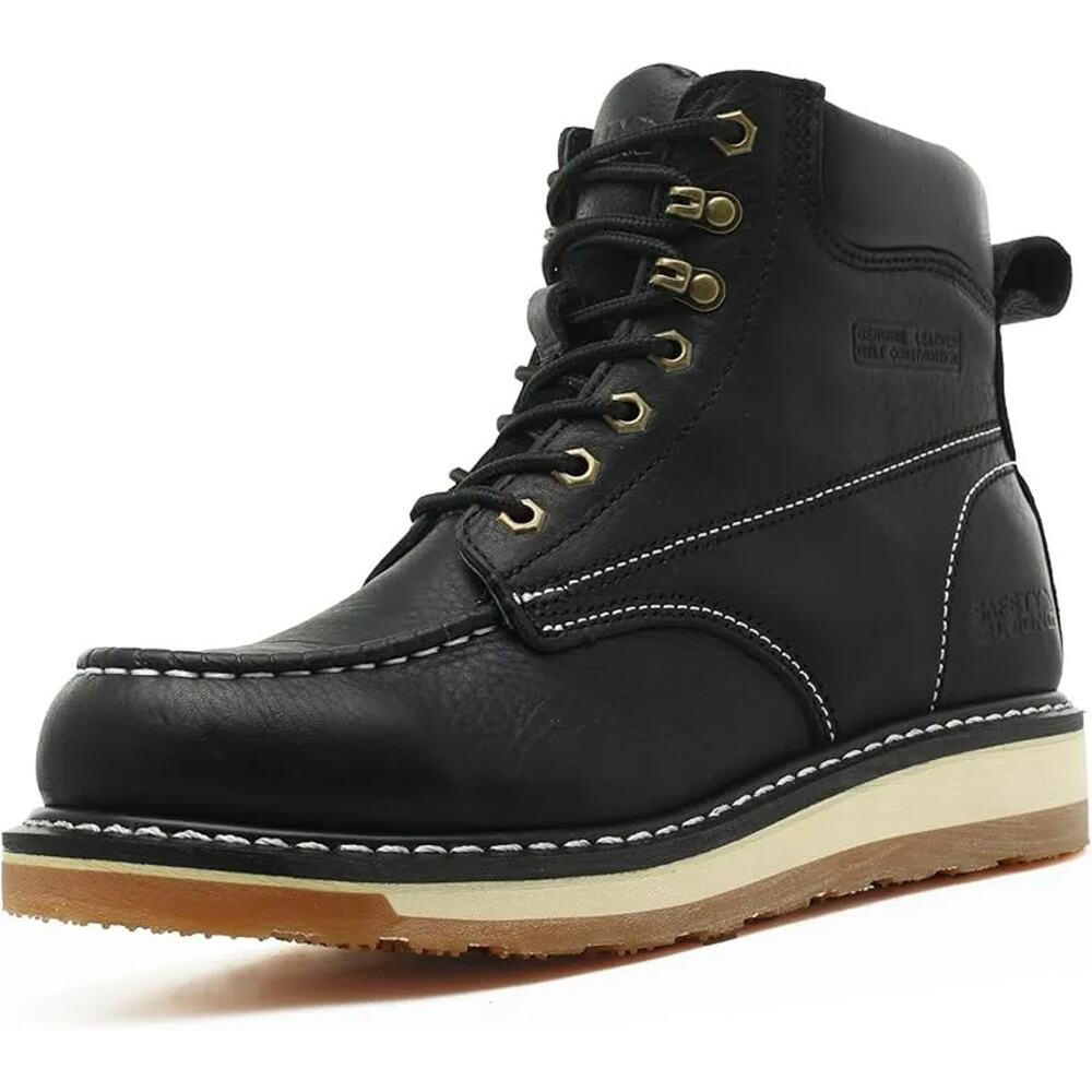 Safety Loong Mens Jon 6 Inch Soft Toe Work Boots Size 9 Black Industrial